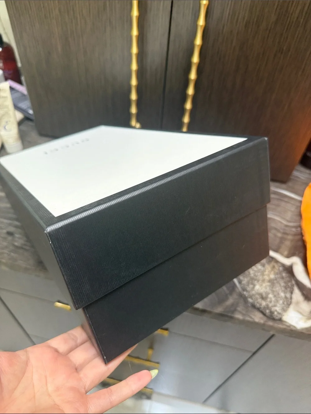 Gucci Black and White Shoe Luxury Box w Logo on the top
